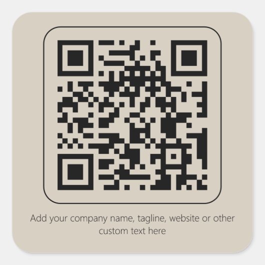 文字カスタムパステルクリーミーバニラQRコード製品 スクエアシール (正面)
