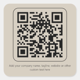 文字カスタムパステルクリーミーバニラQRコード製品 スクエアシール