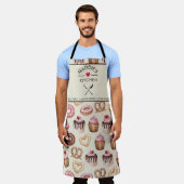 文字カスタムパンのベーカー模様 エプロン (着用した状態)