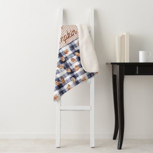 文字カスタムパンプキン秋秋ファームハウス シェルパブランケット (インサイチュ)