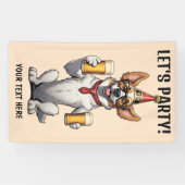 文字カスタムパーティー動物 横断幕 (横)