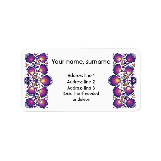 文字カスタムパープルポーランドフォークストワイシナンキ ラベル (正面)