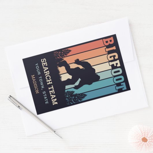 文字カスタムビグフット 長方形シール (封筒)