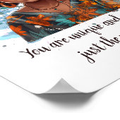 文字カスタムビューティフルアフリカンアメリカンガール ポスター (角)