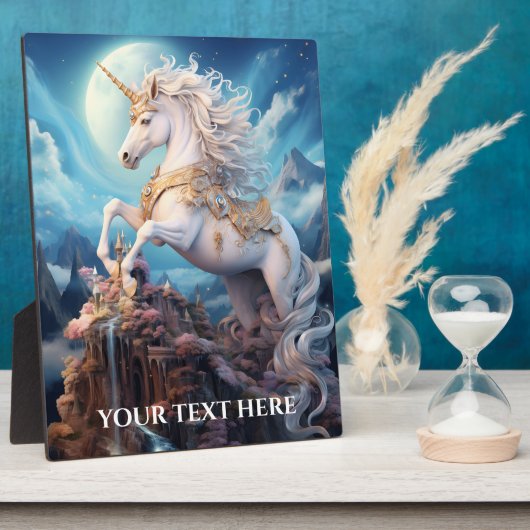 文字カスタムビューティフルユニコーン フォトプラーク (側面)