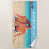 文字カスタムビーチタオル愛の写真ギフト ビーチタオル (正面)