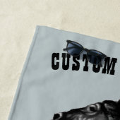 文字カスタムビーチタオル – 飼育ブラックワイルドホース ビーチタオル (インサイチュ)