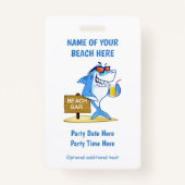 文字カスタムビーチパーティーバッジ バッジ (裏面)