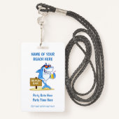 文字カスタムビーチパーティーバッジ バッジ (裏面ランヤード)