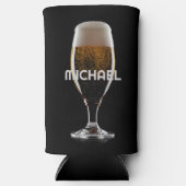 文字カスタムビールグラス スリム缶クーラー (正面)