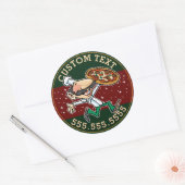 文字カスタムピザ宅配ピッツェリアサイン ラウンドシール (封筒)