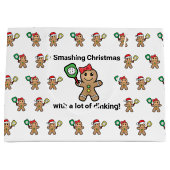 文字カスタムピックボールジンガーブレッドピープル ラージペーパーバッグ (正面)