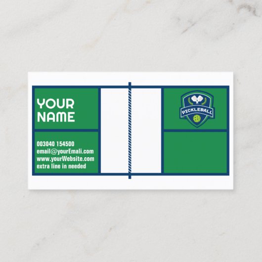 文字カスタムピックボール白と緑 名刺 (裏面)