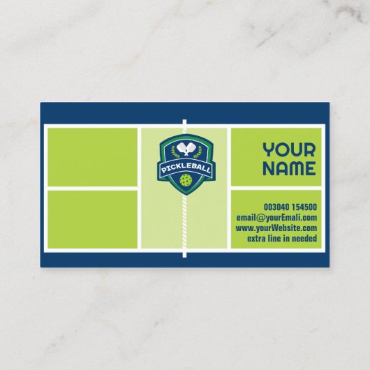 文字カスタムピックボール緑と青 名刺 (裏面)