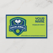 文字カスタムピックボール緑と青 名刺 (正面)