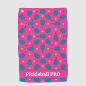 文字カスタムピックボール遊び時間 ゴルフタオル (正面)