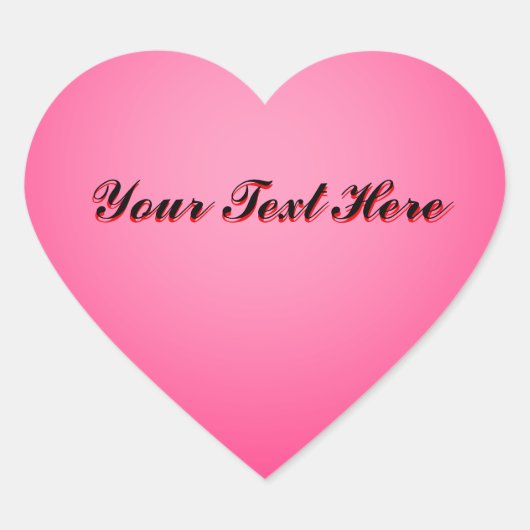 文字カスタムピンクハートステッカー ハートシール (正面)