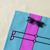 文字カスタムピンクフラミンゴビーチタオル ビーチタオル (インサイチュ)