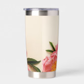 文字カスタムピンクフローラブーケクラフトリボン 保温保冷タンブラー (右面)