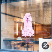 文字カスタムピンクプードル ウィンドウサイン (カフェ窓)