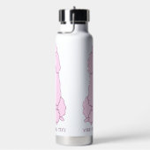 文字カスタムピンクプードル ウォーターボトル (右面)