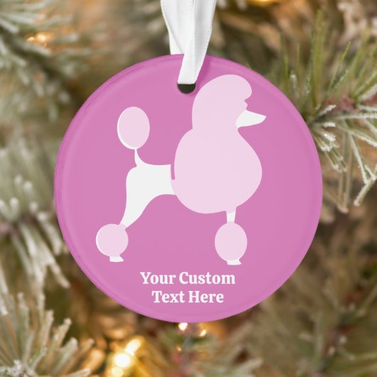 文字カスタムピンクプードル オーナメント (ツリー)