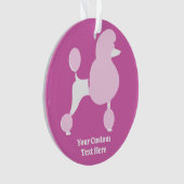 文字カスタムピンクプードル オーナメント (正面)