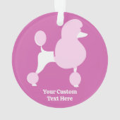 文字カスタムピンクプードル オーナメント (裏面)
