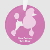 文字カスタムピンクプードル オーナメント (正面)