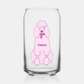 文字カスタムピンクプードル ガラス缶 (正面)