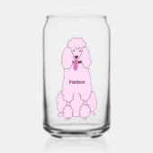 文字カスタムピンクプードル ガラス缶 (裏面)