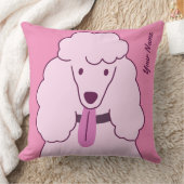 文字カスタムピンクプードル クッション (ブランケット)