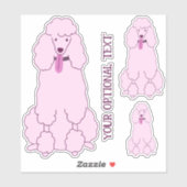 文字カスタムピンクプードル シール (シート)