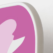 文字カスタムピンクプードル ピックルボールラケット (左詳細)