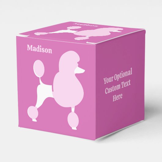 文字カスタムピンクプードル フェイバーボックス (正面サイド)