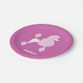 文字カスタムピンクプードル ペーパープレート (アングル)