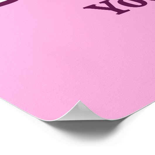 文字カスタムピンクプードル ポスター (角)