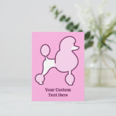 文字カスタムピンクプードル ポストカード (スタンド正面)