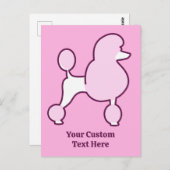 文字カスタムピンクプードル ポストカード (正面/裏面)