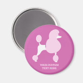文字カスタムピンクプードル マグネット (正面/裏面)