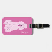 文字カスタムピンクプードル ラゲッジタグ (正面横)