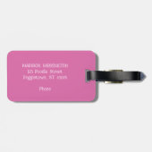 文字カスタムピンクプードル ラゲッジタグ (裏面横)