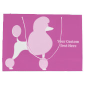 文字カスタムピンクプードル ラージペーパーバッグ (裏面)