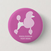 文字カスタムピンクプードル 缶バッジ (正面)