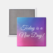 文字カスタムピンク/ブルー水彩新日用インスパイア マグネット (正面/裏面)