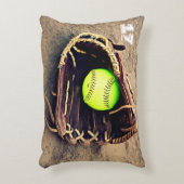 文字カスタムファストピッチソフトボールアクセントピロー アクセントクッション (正面(垂直))