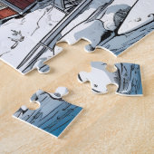 文字カスタムフィンランドウィンターイラストレーション ジグソーパズル (側面)