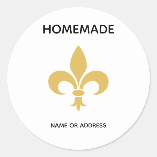 文字カスタムフラワーアンドホームメイドオンホワイト ラウンドシール (正面)