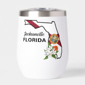 文字カスタムフロリダ州旗とフラワーオレンジの花 (正面)