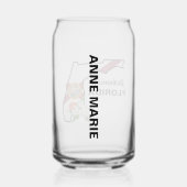 文字カスタムフロリダ州旗とフラワーオレンジの花 ガラス缶 (裏面)